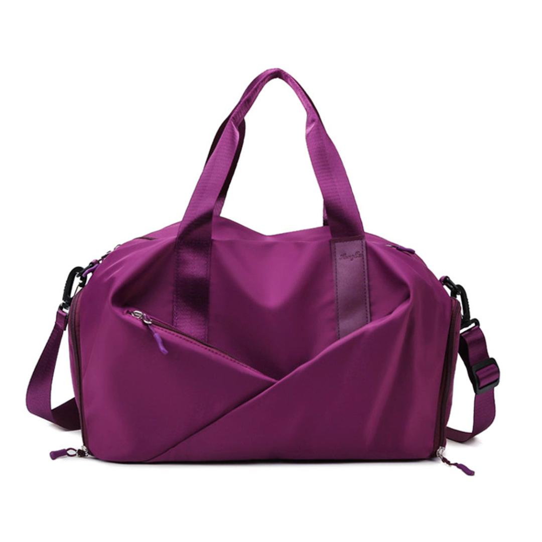ボストンバッグ レディース 旅行 軽量 通販 修学旅行 ボストン ショルダーバッグ 1泊 2泊 かわいい ジムバッグ 靴入れ ポケット シューズ入れ ジム フィットネス スポーツバッグ 旅行バッグ 旅行カバン 旅行鞄 旅行 ダークパープル 【即日発送】Mサイズ