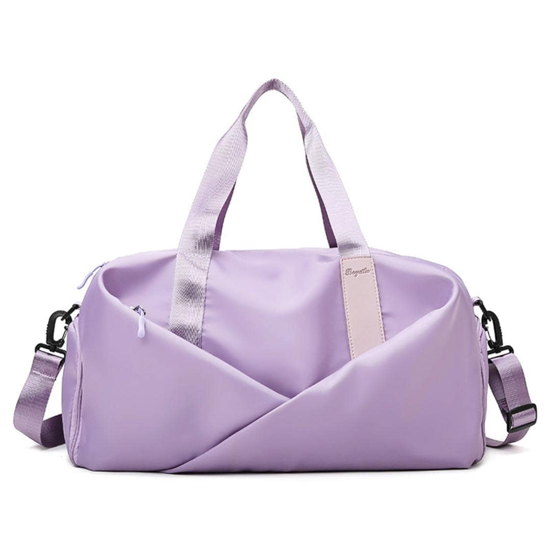 ボストンバッグ レディース 旅行 軽量 通販 修学旅行 ボストン ショルダーバッグ 1泊 2泊 かわいい ジムバッグ 靴入れ ポケット シューズ入れ ジム フィットネス スポーツバッグ 旅行バッグ 旅行カバン 旅行鞄 旅行 ライトパープル 【即日発送】Mサイズ