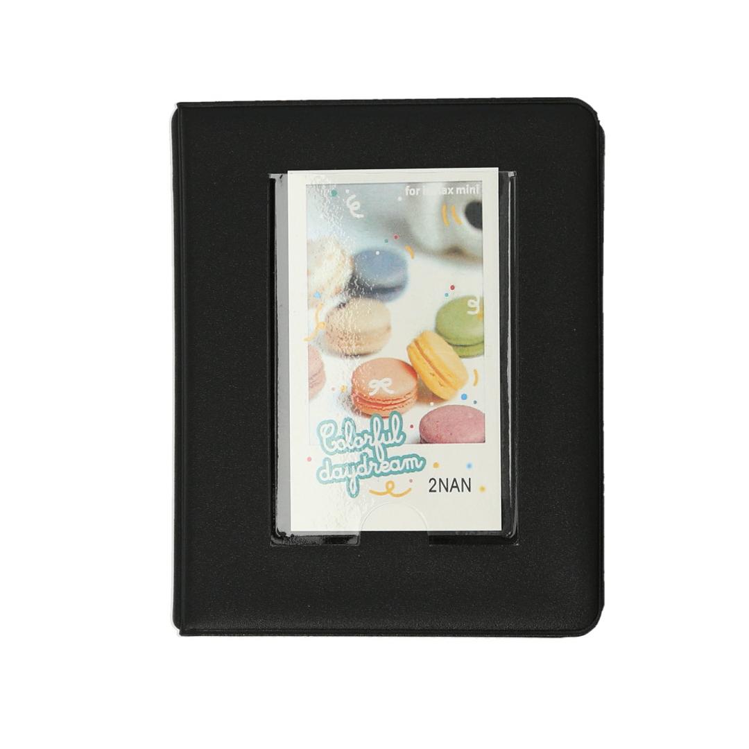 チェキアルバム 通販 65枚収納 チェキ アルバム チェキフィルム フォトブック ポケットアルバム スモールアルバム ポラロイド 持ち運び コンパクト 収納 カード ホルダー 出産祝い 雑貨 日用品 ブラック ・