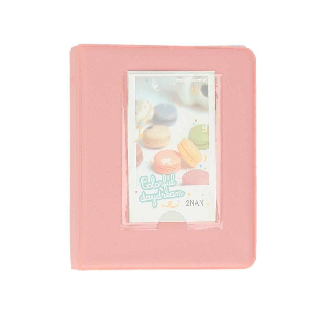 チェキアルバム 通販 65枚収納 チェキ アルバム チェキフィルム フォトブック ポケットアルバム スモールアルバム ポラロイド 持ち運び コンパクト 収納 カード ホルダー 出産祝い 雑貨 日用品 ライトピンク ・