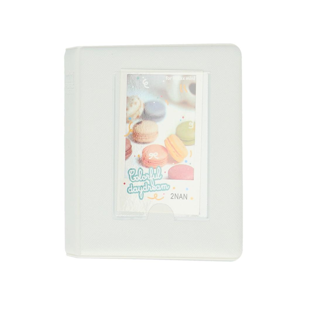 チェキアルバム 通販 65枚収納 チェキ アルバム チェキフィルム フォトブック ポケットアルバム スモールアルバム ポラロイド 持ち運び コンパクト 収納 カード ホルダー 出産祝い 雑貨 日用品 オフホワイト ・