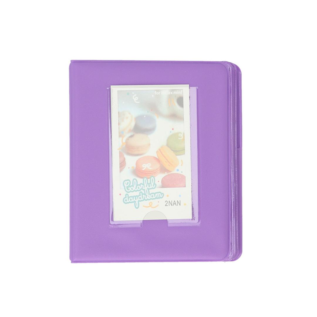 チェキアルバム 通販 65枚収納 チェキ アルバム チェキフィルム フォトブック ポケットアルバム スモールアルバム ポラロイド 持ち運び コンパクト 収納 カード ホルダー 出産祝い 雑貨 日用品 パープル ・