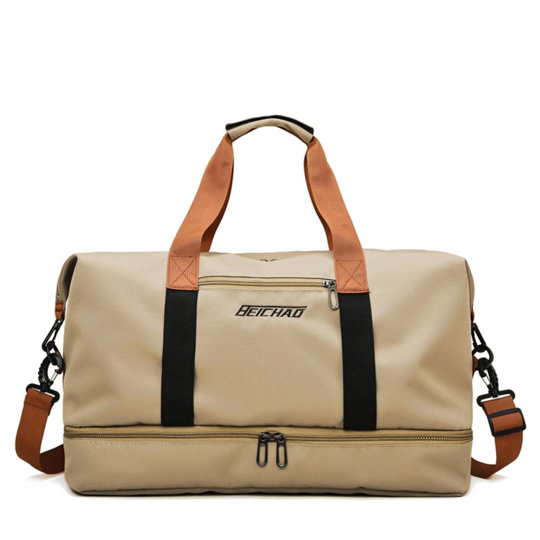 ボストンバッグ 乾湿分離 通販 ボストン バッグ スポーツバッグ ジムバッグ レディース 旅行バッグ 旅行カバン 旅行かばん 旅行鞄 ボストンバック 旅行バック 旅行 大容量 キャリー オン 修学旅行 分離 スペース 軽量 軽い スポーツ ジム ヨガ レディースバッグ ベージュ ・