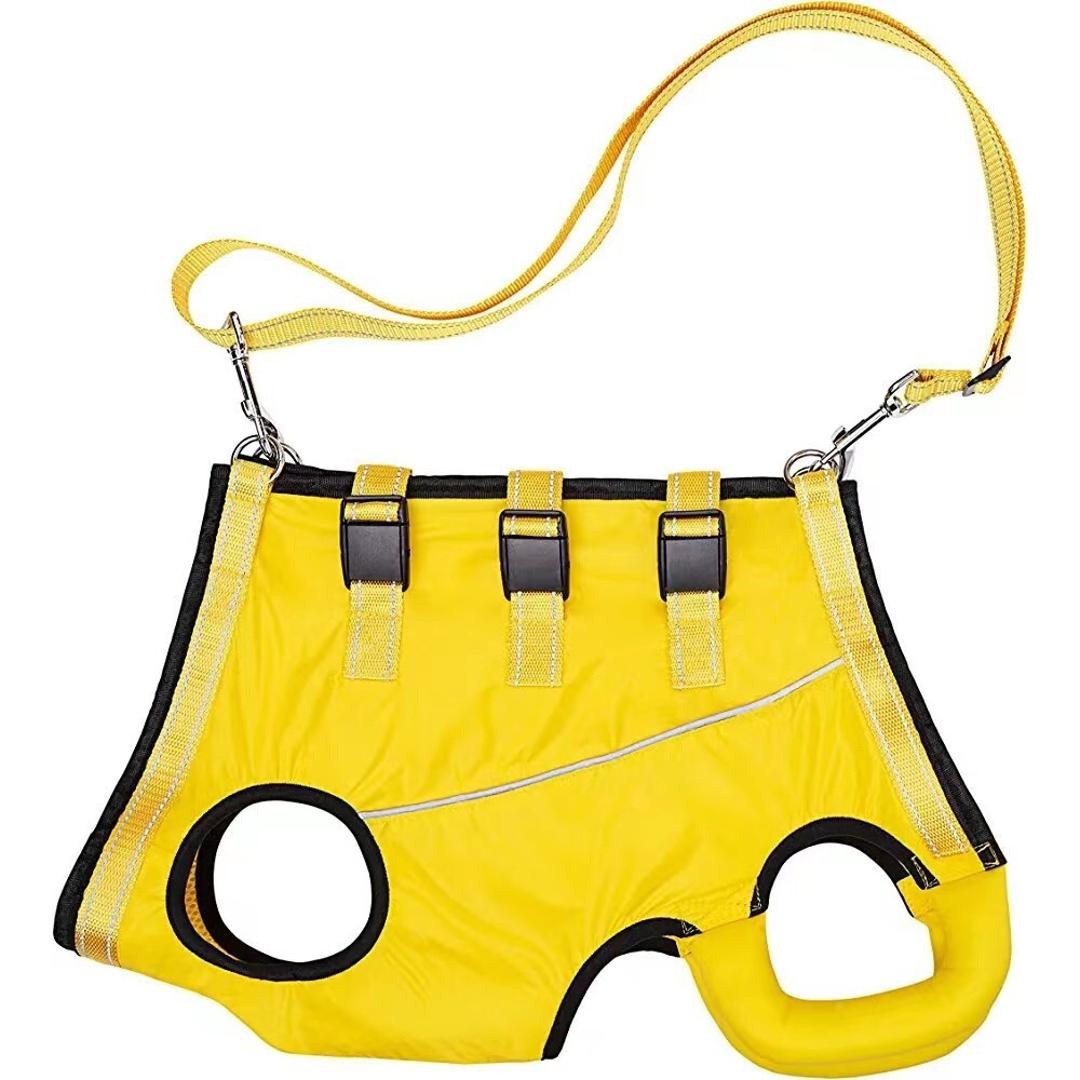 犬 ハーネス 介護用 通販 介護用ハーネス 歩行補助ハーネス 犬用ハーネス 歩行補助 全身サポート 歩行 前足 後ろ足 補助 ペット用 脱着簡単 柔らかい 通気性 反射材 介護 小型犬 中型犬 老犬 リハビリ 怪我 手術 快復中 病気 イエロー 【即日発送】Sサイズ
