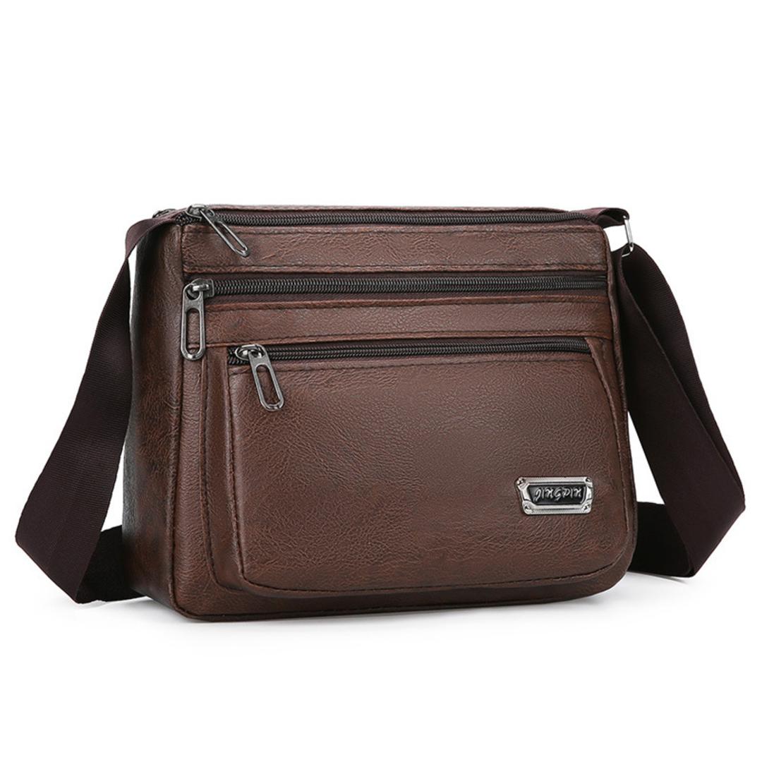 ショルダーバッグ 小さめ 斜めがけ メンズ 通販 ショルダーバック ショルダー バッグ 斜めがけ バック 斜め掛けバッグ 斜めがけバッグ 合皮 横型 かっこいい シンプル カジュアル 無地 通勤 通学 サブバッグ 旅行 自転車 アウトドア メンズバッグ ブラウン ・