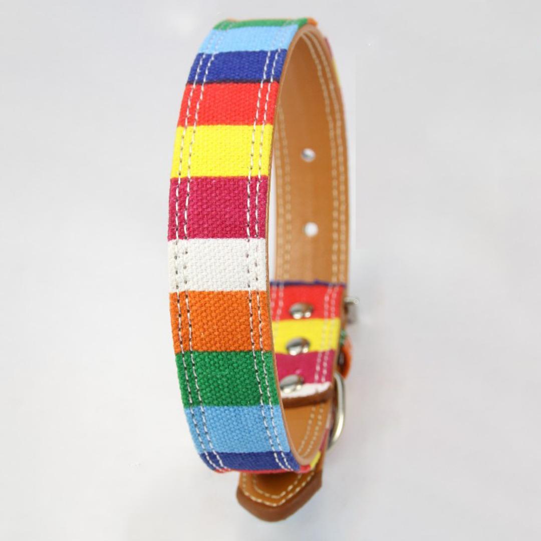 首輪 犬 通販 犬の首輪 中型犬 小型犬 かわいい 可愛い おしゃれ 調節可能 シンプル カジュアル 犬アクセサリー オシャレ お出掛け お出かけ さんぽ 散歩 ベルト式 キャンバス+PU 犬グッズ ペットグッズ ペット用品 マルチカラー 【即日発送】Sサイズ