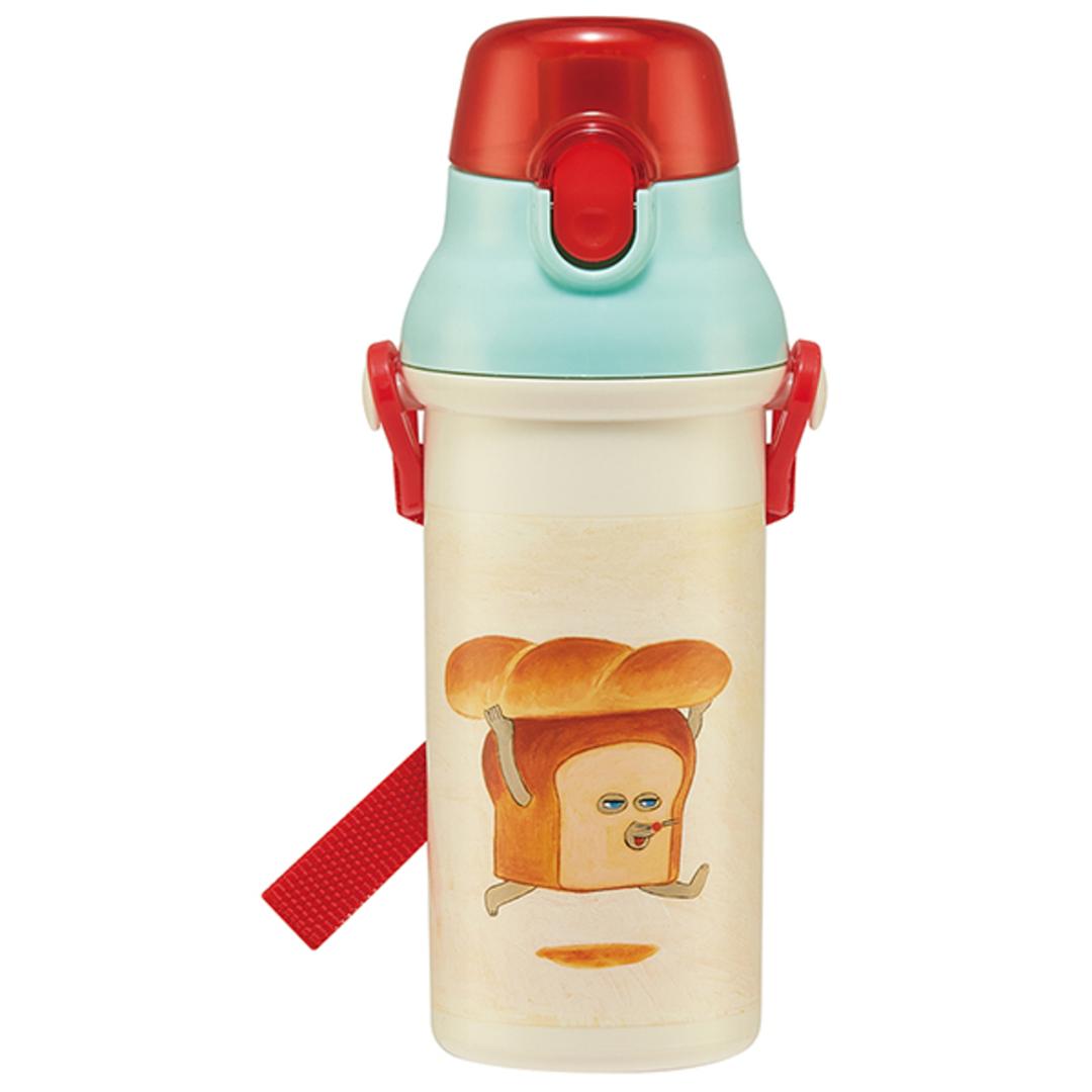 水筒 キッズ 直飲み 通販 抗菌 480ml ワンタッチボトル 大容量 プラスチック製 子ども こども 子供 ショルダー ベルト 食洗 食洗機 通園 通学 小学生 小学校 かわいい パンどろぼう ・