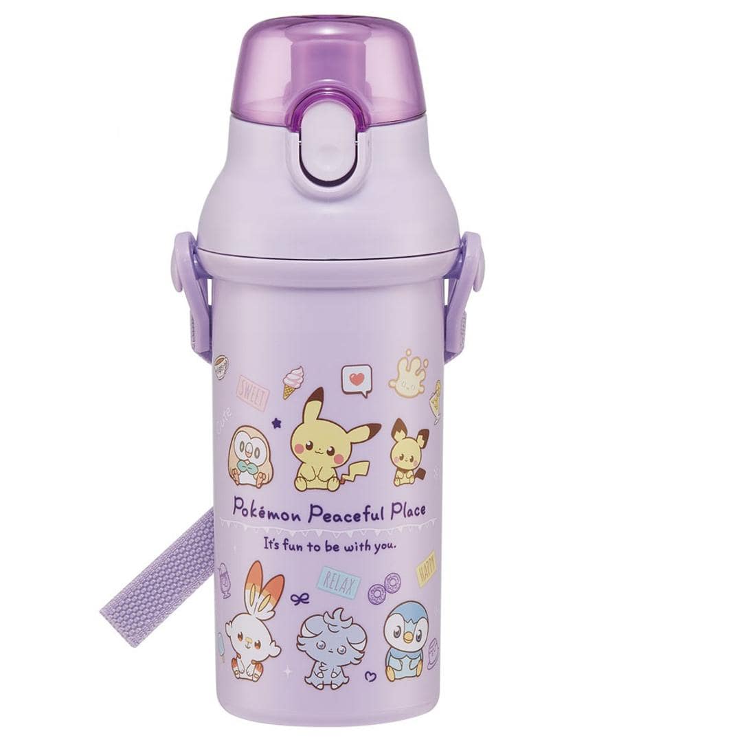 水筒 キッズ 直飲み 通販 抗菌 480ml ワンタッチボトル 大容量 プラスチック製 子ども こども 子供 ショルダー ベルト 食洗 食洗機 通園 通学 小学生 小学校 かわいい ポケピース24 ・