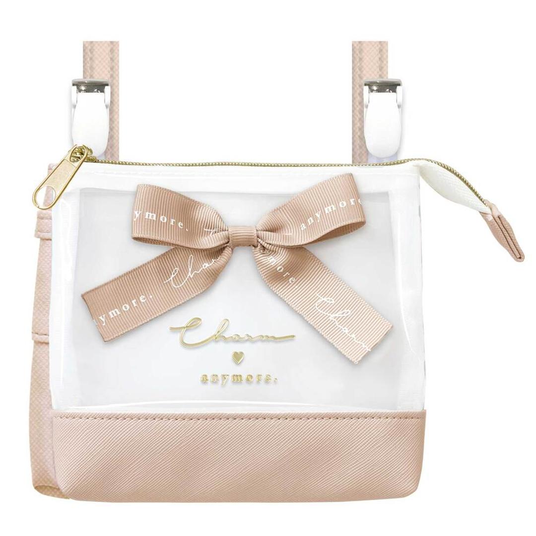 移動ポケット ショルダー付き 通販 ショルダーポシェット ポシェット ポケット 小物入れ ショルダーポーチ ポーチ マルチポッケ マルチポーチ ハンカチ入れ ティッシュ入れ 収納 ショルダー 取り外し可能 リボン 大きい かわいい 可愛い 子供用 キッズ 女の子 ピンクベージュ ・