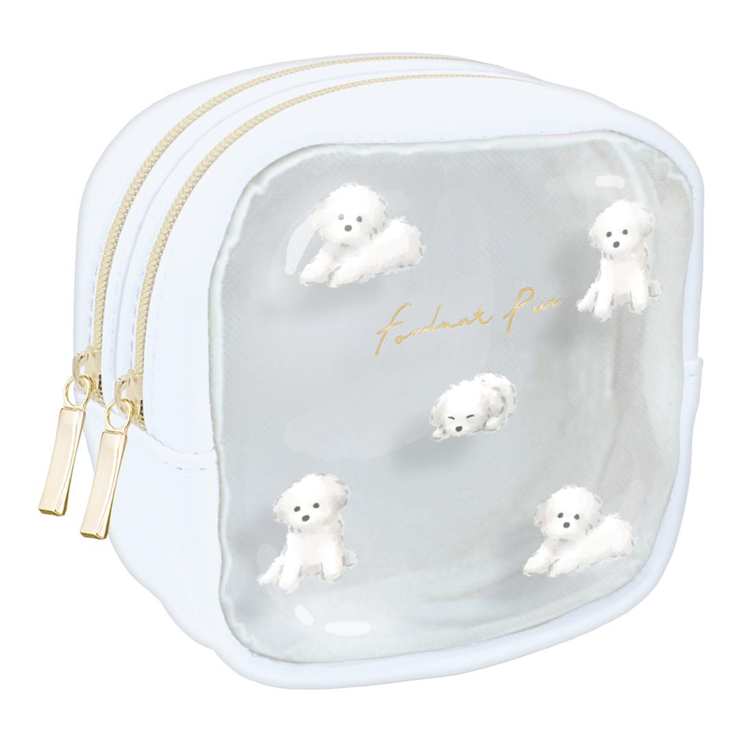 クーリア ポーチ ミニポーチ 通販 化粧ポーチ コスメポーチ ダブルファスナー メイクポーチ ミニサイズ 小物入れ 小さめ レディース 女性 女の子 コンパクト リップ 化粧品 可愛い かわいい おしゃれ オシャレ 持ち運び 旅行 ギフト 贈り物 イヤホン フォンダンピュール/マルチーズ ・