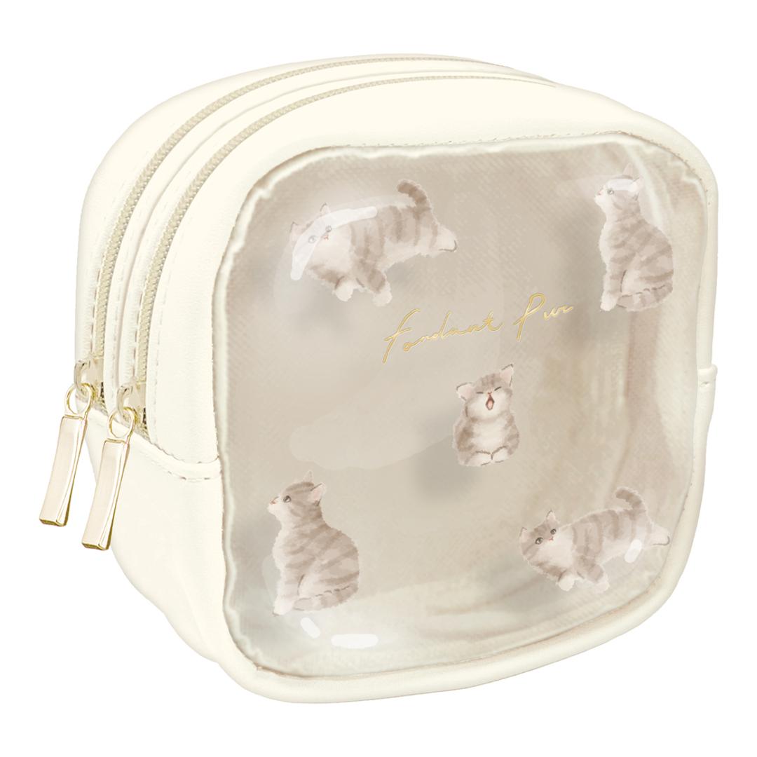 クーリア ポーチ ミニポーチ 通販 化粧ポーチ コスメポーチ ダブルファスナー メイクポーチ ミニサイズ 小物入れ 小さめ レディース 女性 女の子 コンパクト リップ 化粧品 可愛い かわいい おしゃれ オシャレ 持ち運び 旅行 ギフト 贈り物 イヤホン フォンダンピュール/ネコ ・