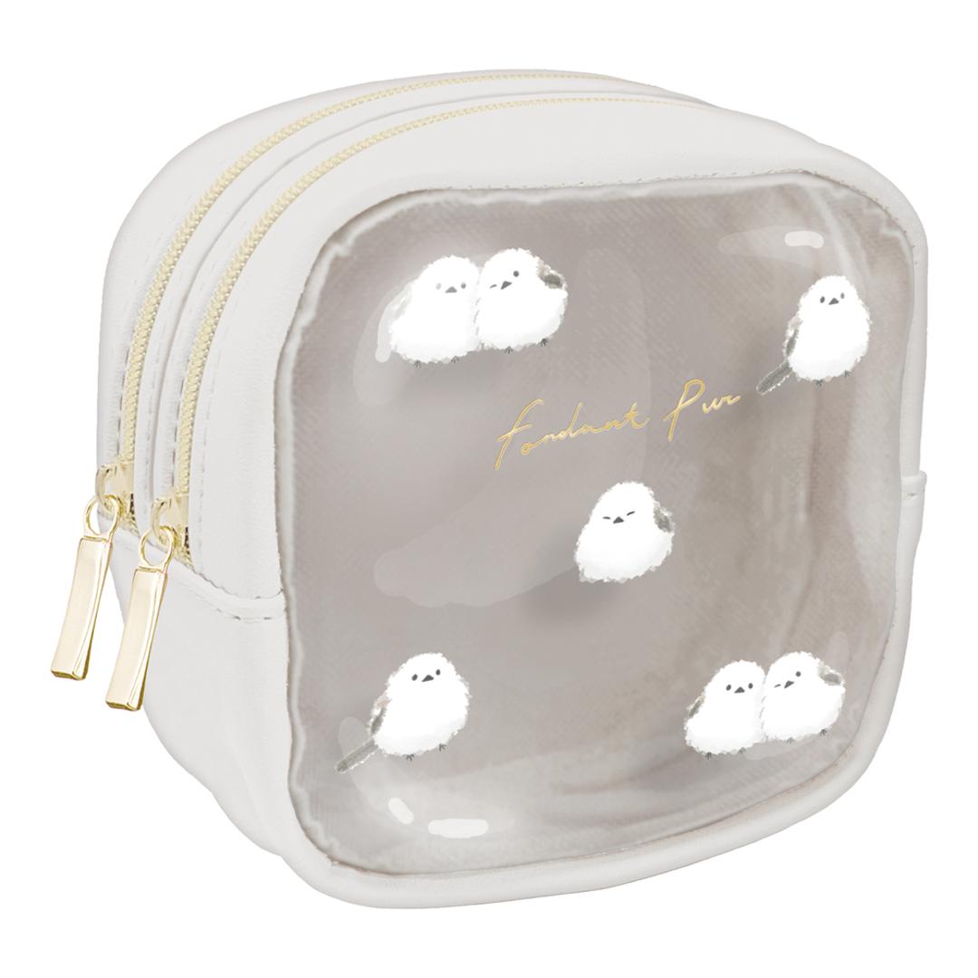 クーリア ポーチ ミニポーチ 通販 化粧ポーチ コスメポーチ ダブルファスナー メイクポーチ ミニサイズ 小物入れ 小さめ レディース 女性 女の子 コンパクト リップ 化粧品 可愛い かわいい おしゃれ オシャレ 持ち運び 旅行 ギフト 贈り物 イヤホン フォンダンピュール/シマエナガ ・