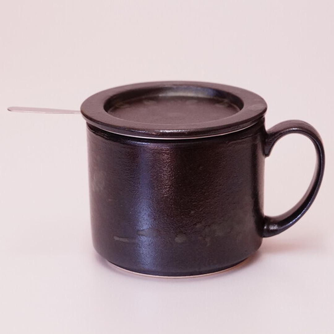 波佐見焼 マグカップ 通販 日本製 楽らく 珈琲マグ コーヒーマグカップ コーヒーカップ 陶磁器 ステンレスフィルター 付 コップ カップ マグ コーヒーフィルター ペーパーレス 食器 和食器 キッチン用品 ナチュラル 新生活 普段使い シンプル 和風 おしゃれ Black ・