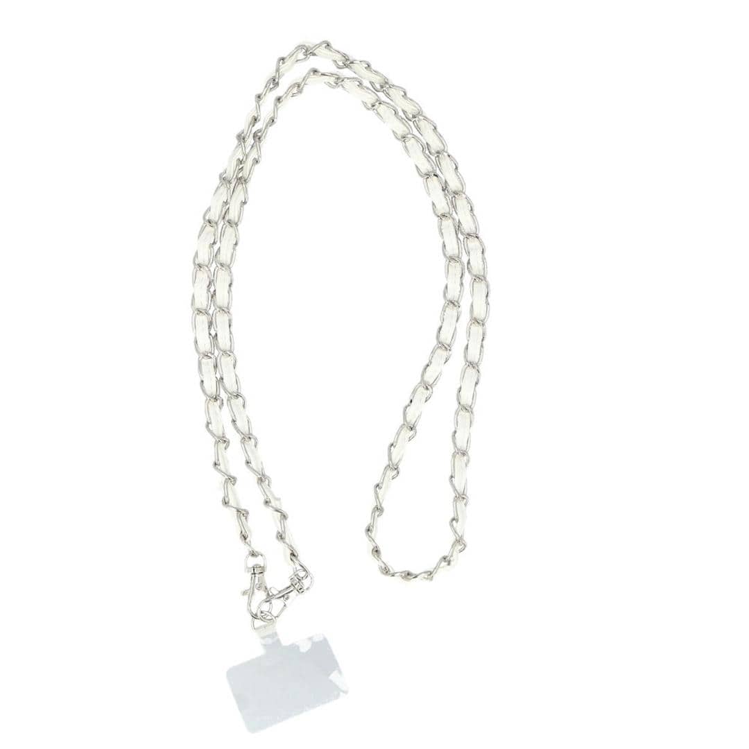 スマホストラップ ショルダー 通販 スマホショルダー スマホ ストラップ チェーンストラップ のみ スマートフォンストラップ ショルダーストラップ チェーン レディース 大人 かわいい おしゃれ 斜めがけ 400277 スマートフォンアクセサリー ホワイト ・