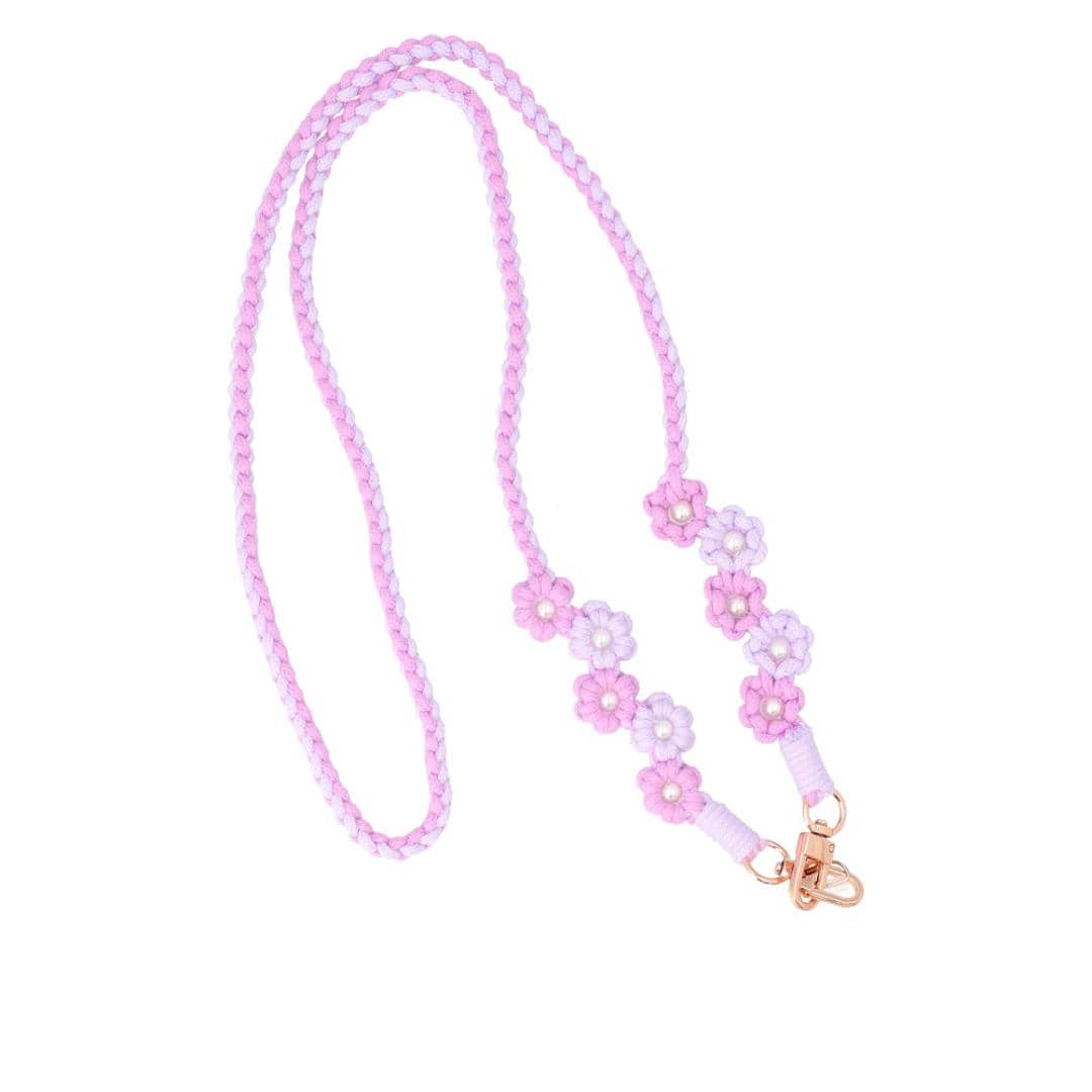 スマホストラップ ショルダー 通販 スマホ ストラップ 編み スマホショルダーストラップ スマートフォンストラップ ショルダーストラップ 綿 コットン かわいい おしゃれ 斜めがけ マクラメフラワー 401441 オシャレ 可愛い スマートフォンアクセサリー パープル ・