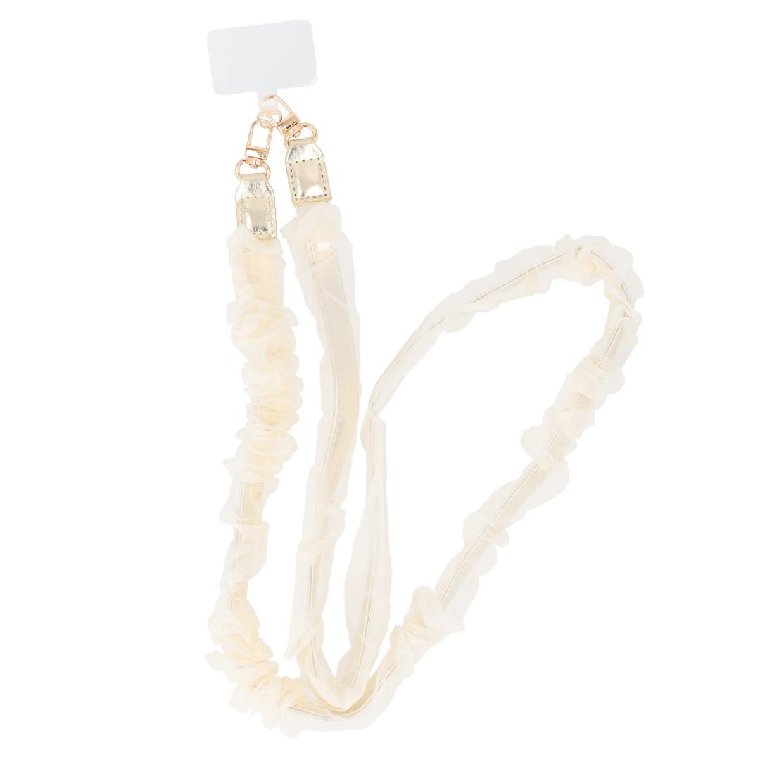 スマホショルダー ストラップ 大人 かわいい 通販 スマホストラップ ショルダー スマホショルダーストラップ ネックストラップ おしゃれ 可愛い オシャレ スマホ フリル ひも 斜めがけ スマートフォン 斜め 掛け オーガンレイヤードストラップ 430104 ゴールド ・