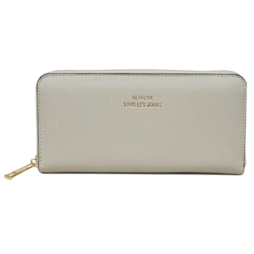 MUUMARJU 財布 RK23-0911 通販 長財布 レディース ラウンドファスナー ウォレット コインケース ながさいふ 長サイフ 束入れ 合皮 ムウマージュ おしゃれ きれいめ シンプル 大人 女性 女子 学生 くすみカラー レディース財布 グレーベージュ ・