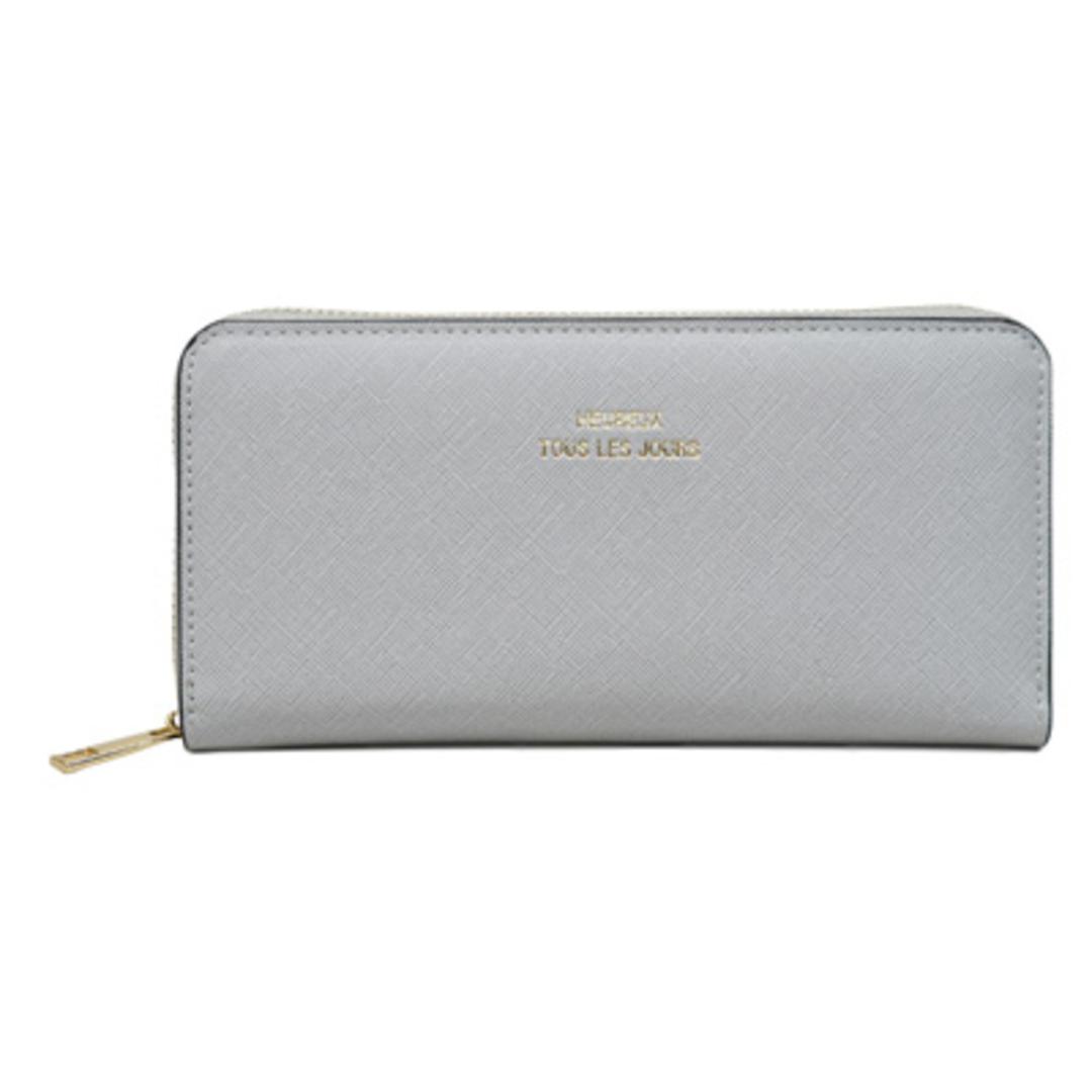 MUUMARJU 財布 RK23-0911 通販 長財布 レディース ラウンドファスナー ウォレット コインケース ながさいふ 長サイフ 束入れ 合皮 ムウマージュ おしゃれ きれいめ シンプル 大人 女性 女子 学生 くすみカラー レディース財布 ライトグレー ・