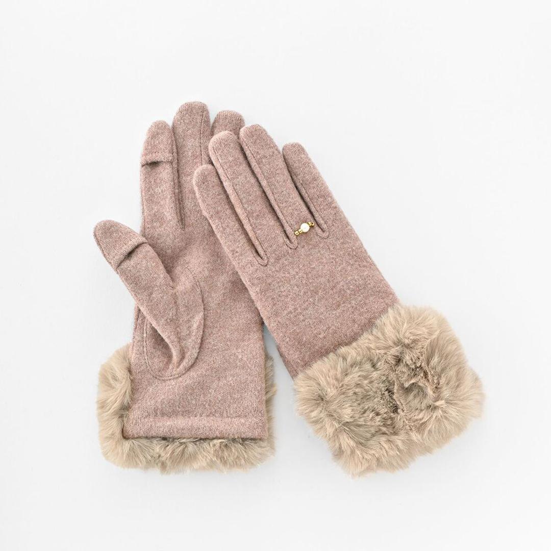 クロダ 手袋 レディース 通販 グローブ 手ぶくろ 暖かい かわいい スマートフォン対応 スマホ 対応 リングビジュー ジャージ 防寒 プレゼント ギフト 女性用 女子 KURODA RM65901L8 ファッション小物 ファッション雑貨 レディース手袋 ミックスベージュ 【即日発送】2122cm