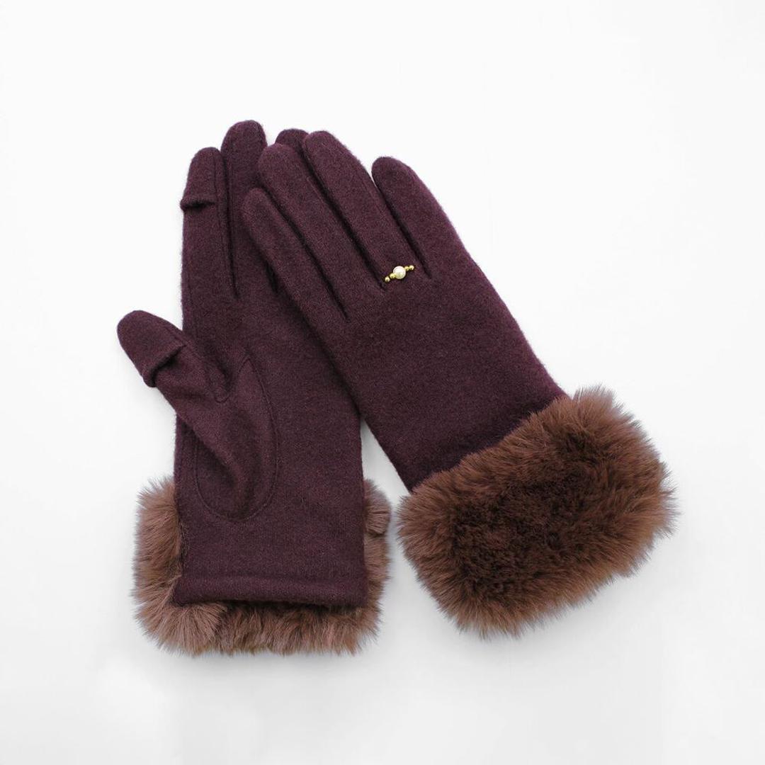 クロダ 手袋 レディース 通販 グローブ 手ぶくろ 暖かい かわいい スマートフォン対応 スマホ 対応 リングビジュー ジャージ 防寒 プレゼント ギフト 女性用 女子 KURODA RM65901L8 ファッション小物 ファッション雑貨 レディース手袋 ワイン 【即日発送】2122cm