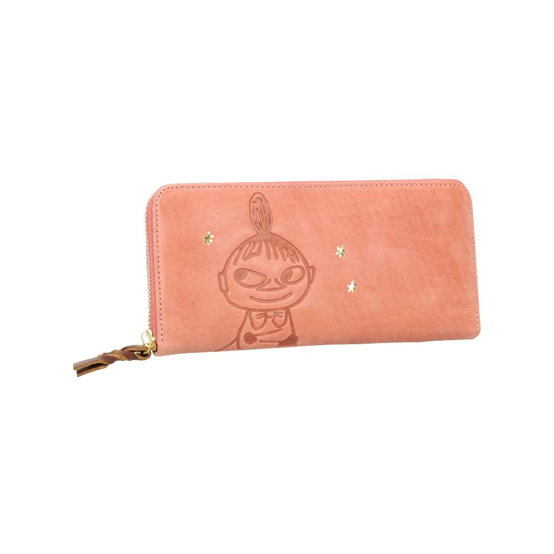 ムーミン 財布 革 通販 MOOMIN 長財布 長サイフ なが財布 お財布 さいふ レディース ラウンドファスナー 大容量 本革 牛革 小銭入れ L字ファスナー おしゃれ かわいい シンプル 可愛い キャラクター 箱入り ギフト 贈り物 レディース財布 リトルミイPINK ・