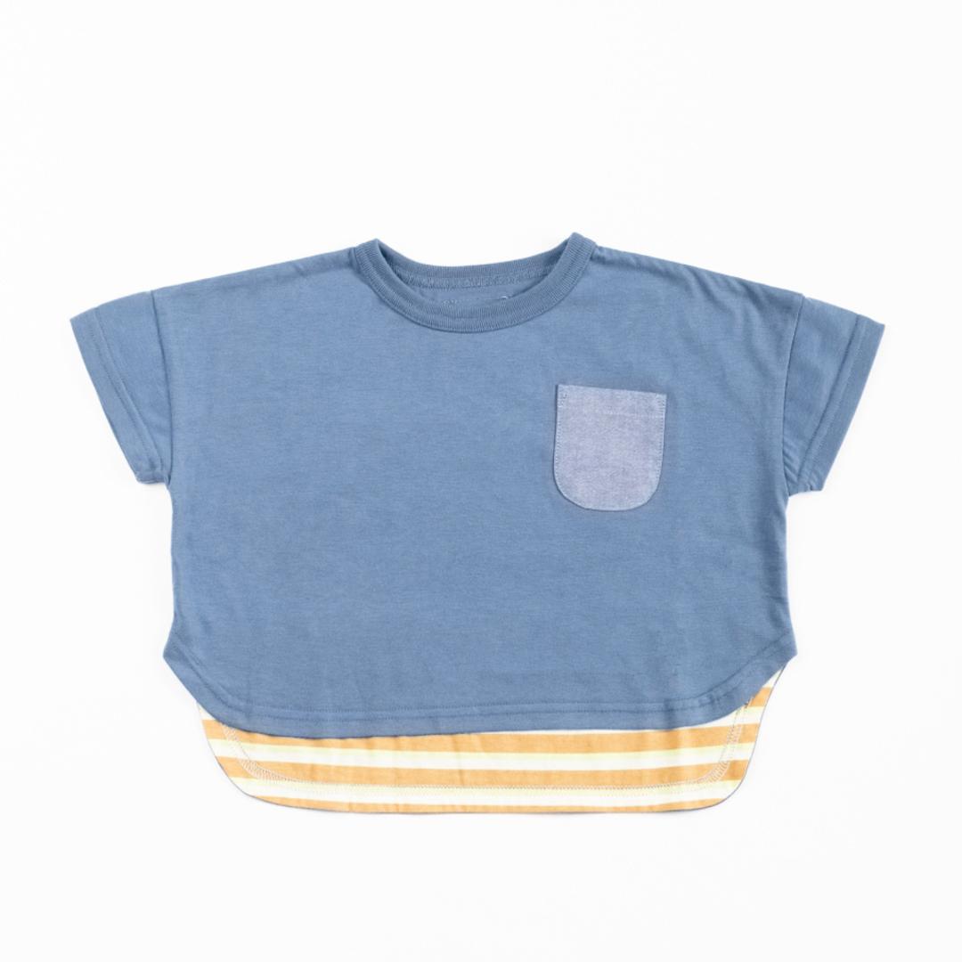 キッズ Tシャツ おしゃれ 男の子 通販 半袖Tシャツ カットソー キッズTシャツ ポケット付き 天竺 子供 こども 子ども かわいい 可愛い ボーイズ 夏 春夏 トップス 子供服 子ども服 ベビー服 Aenak アエナック 31236 キッズファッション ネイビー 80cm