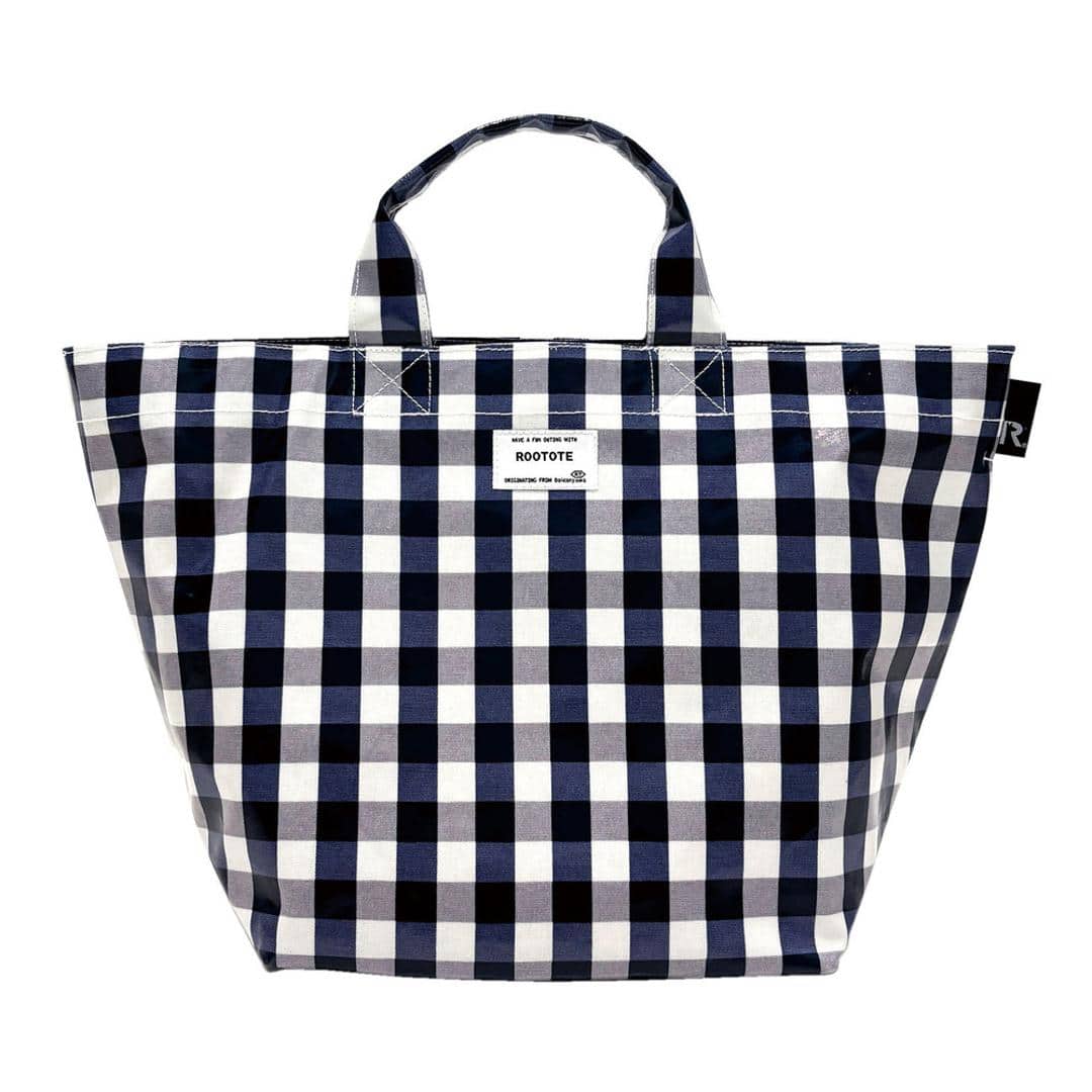 ルートート トートバッグ ラミネート ROOTOTE 1030 通販 トートバック トート バッグ 小さめ レディース 通学 通勤 手提げバッグ 手提げ袋 手提げかばん 手提げカバン 手提げ鞄 かわいい おしゃれ チェック ギンガムチェック DELI デリ C_NAVY ・