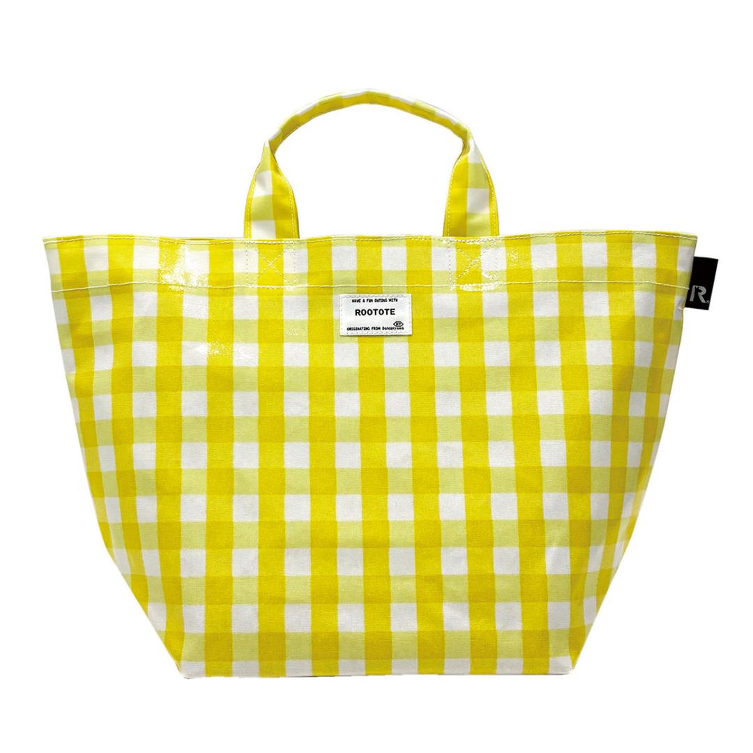 ルートート トートバッグ ラミネート ROOTOTE 1030 通販 トートバック トート バッグ 小さめ レディース 通学 通勤 手提げバッグ 手提げ袋 手提げかばん 手提げカバン 手提げ鞄 かわいい おしゃれ チェック ギンガムチェック DELI デリ C_YELLOW ・
