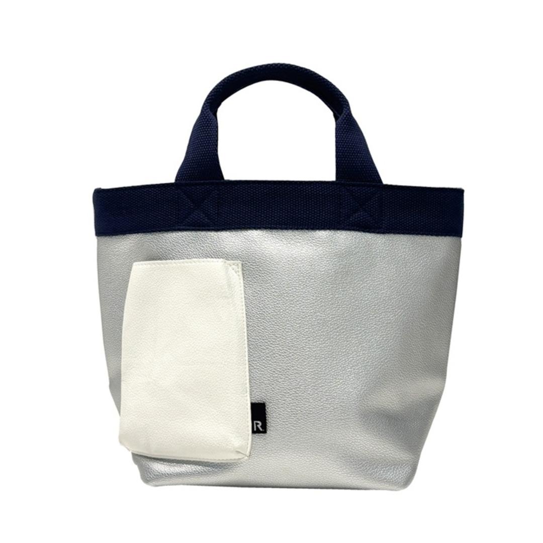 ルートート トートバッグ ROOTOTE 1047 通販 トートバック 小さめ 手提げバッグ 手提げかばん 手提げカバン 手提げ鞄 レディース 通勤 通学 大人 きれいめ おしゃれ シンプル 無地 配色 切り替え オシャレ 合皮 クロレ DELI デリ SILVER ・