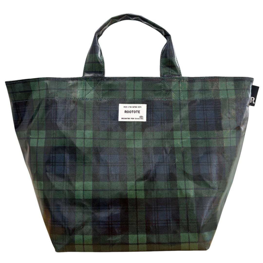 ルートート ラミネート ROOTOTE 3608 通販 トートバッグ トートバック 横型 舟形 ランチトートバッグ サブバッグ レディース 小さめ 通勤 通学 軽量 軽い 撥水 チェック柄 シンプル おしゃれ 大人 かわいい DELI レディースバッグ C-GREEN ・