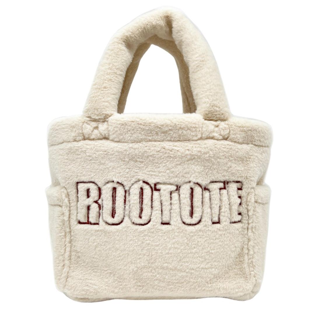 ROOTOTE ルートート トートバッグ 3637 通販 トートバック ハンドバッグ 手提げバッグ 手提げカバン 小さめ サブバッグ SQUARE スクエア シンプル 無地 ロゴ かわいい おしゃれ ふわふわ ふかふか マチあり 旅行 レディースバッグ IVORY ・