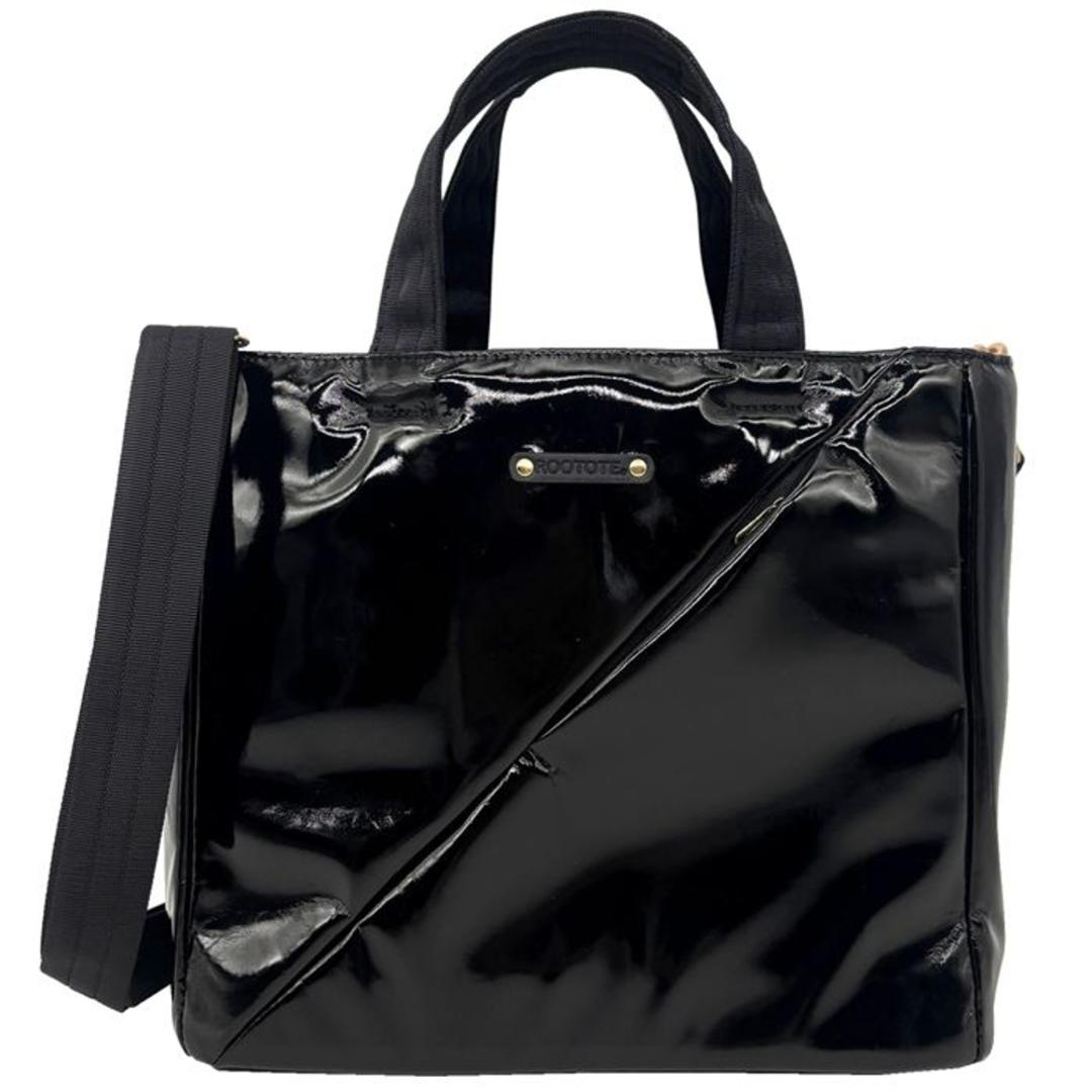 ルートート ROOTOTE ショルダーバッグ 3665 通販 ショルダーバック 斜めがけバッグ 2way トートバッグ 小さめ 通勤 通学 SQUARE スクエア きれいめ 上品 シンプル おしゃれ かわいい マチあり 自立 旅行 合皮 レディースバッグ BLACK ・