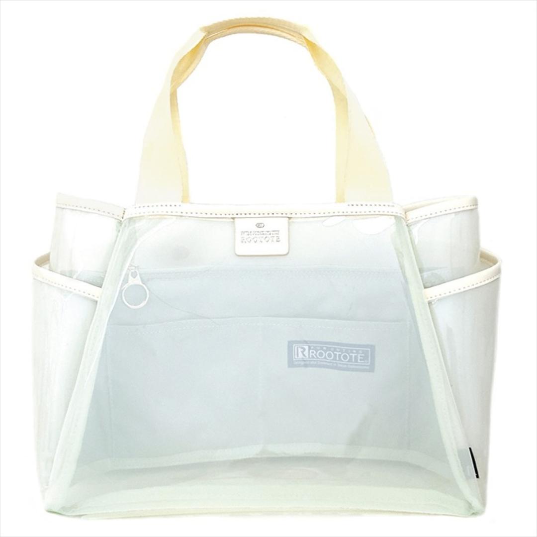 ROOTOTE ルートート トートバッグ 3670 通販 仕切りトートバッグ トートバック 動く仕切り付き クリアバッグ ビニールバッグ 軽量 軽い 撥水 自立 小さめ かわいい おしゃれ 通勤 通学 DELI デリ Parootie レディースバッグ Milk ・