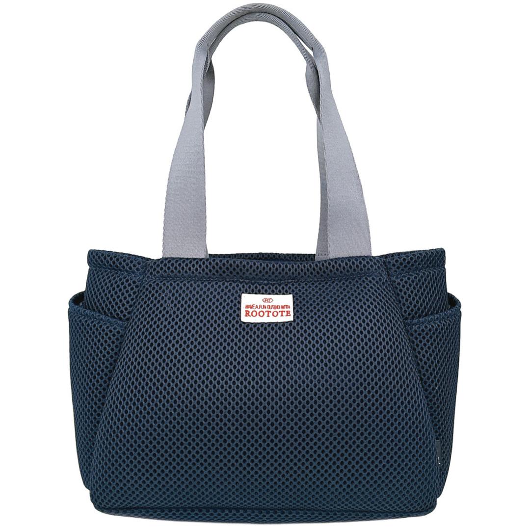 ROOTOTE ルートート トートバッグ 3672 通販 仕切りトートバッグ トートバック メッシュバッグ 動く仕切り付き メッシュ 軽量 軽い 自立 小さめ シンプル かわいい おしゃれ 通勤 通学 DELI デリ Parootie メンズ レディースバッグ NAVY ・