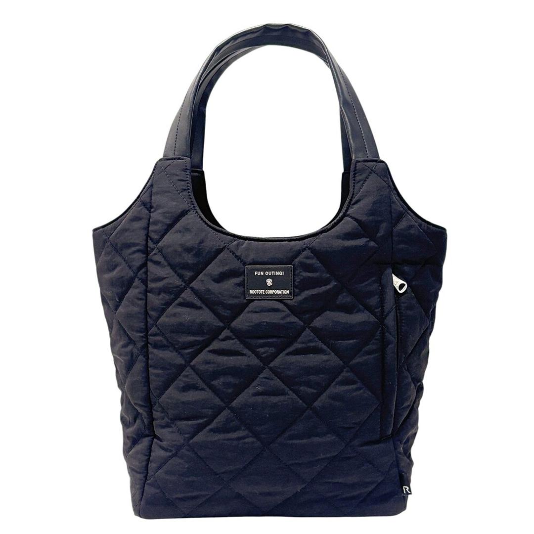 ROOTOTE ルートート トートバッグ 3674 通販 トートバック 肩掛けバッグ 肩掛けカバン 通勤 通学 軽量 軽い 自立 はっ水 ナイロン 仕切りあり 仕切り付き キルティング 整理整頓 Parootie ROUND Quilt レディースバッグ BLACK ・