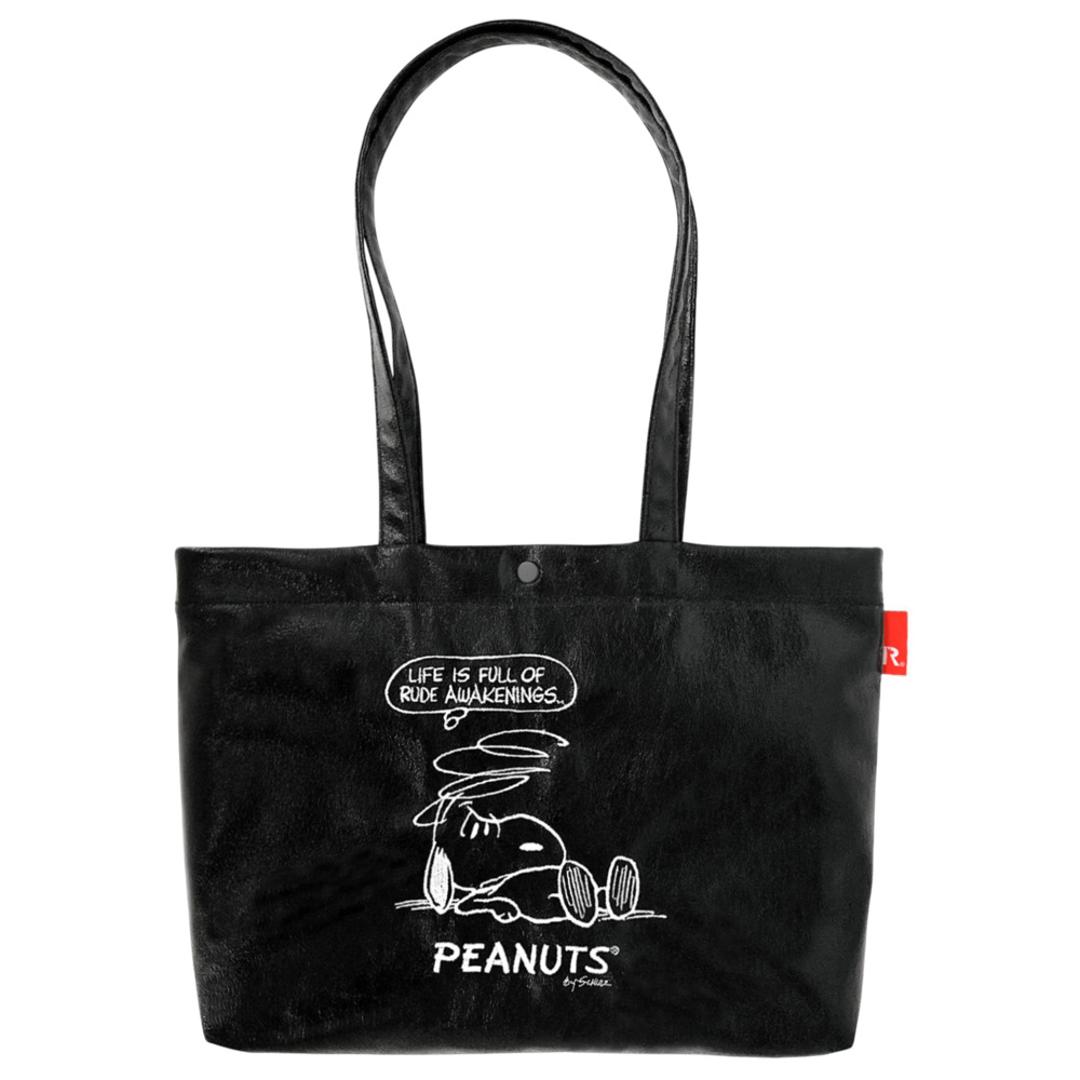 ルートート スヌーピー ROOTOTE 8445 通販 トートバッグ 肩掛けバッグ レッスンバッグ 手提げバッグ A4 通勤 通学 大きめ 横長 横型 キャラクター A-quatre アーキャトル SNOOPY 大人 かわいい おしゃれ 可愛い レディースバッグ Black ・