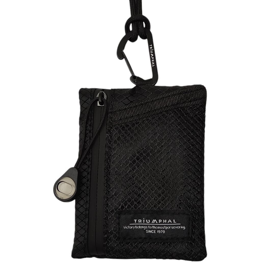 ネックポーチ 通販 ミニネックポーチ ナイロンメッシュ 男女兼用 ポーチ マルチポーチ 財布 パスケース 軽量 軽い コンパクト 小銭ケース ミニウォレット メンズ レディース マルチケース おしゃれ かわいい アウトドア キャンプ ギフト 贈り物 BLACK ・