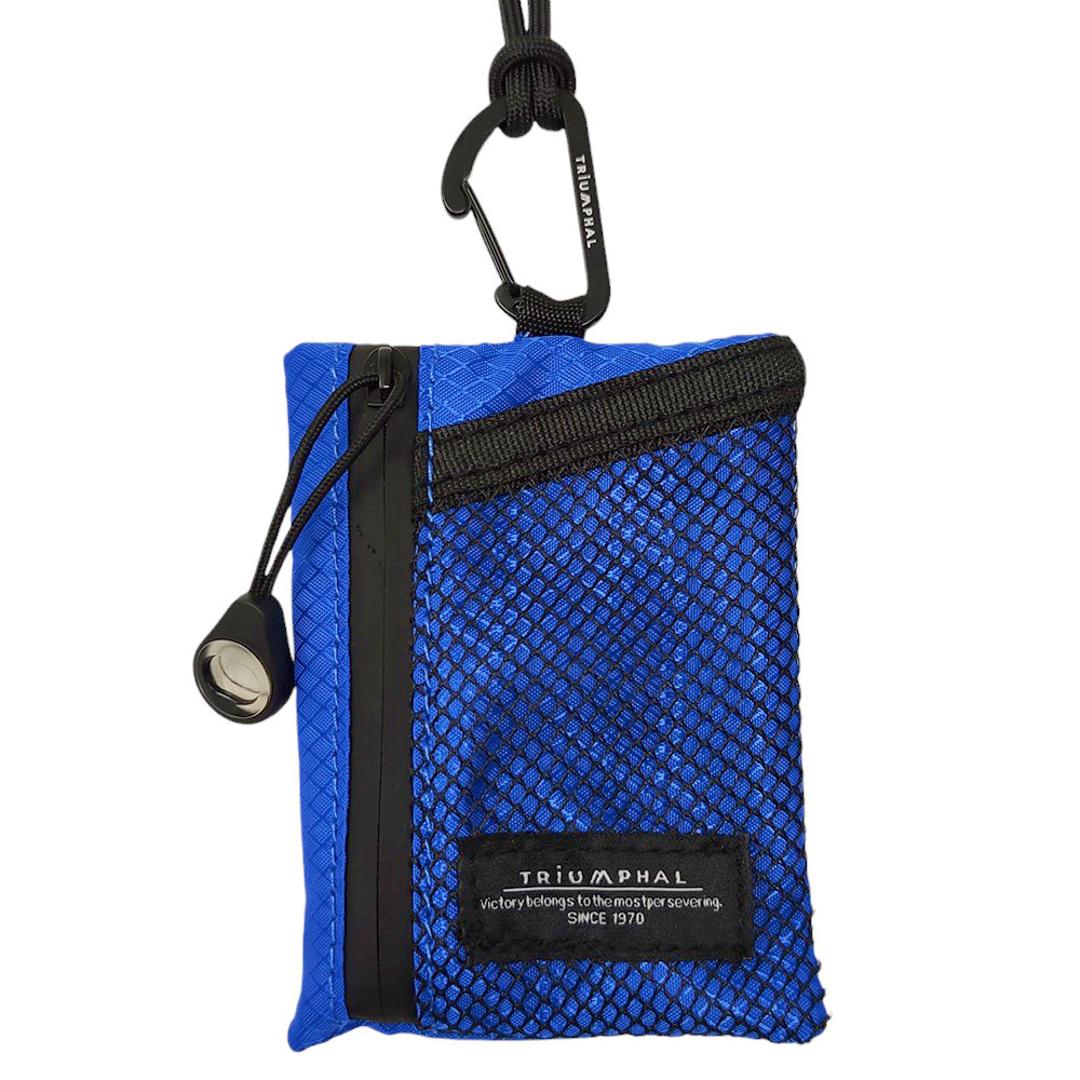 ネックポーチ 通販 ミニネックポーチ ナイロンメッシュ 男女兼用 ポーチ マルチポーチ 財布 パスケース 軽量 軽い コンパクト 小銭ケース ミニウォレット メンズ レディース マルチケース おしゃれ かわいい アウトドア キャンプ ギフト 贈り物 BLUE ・