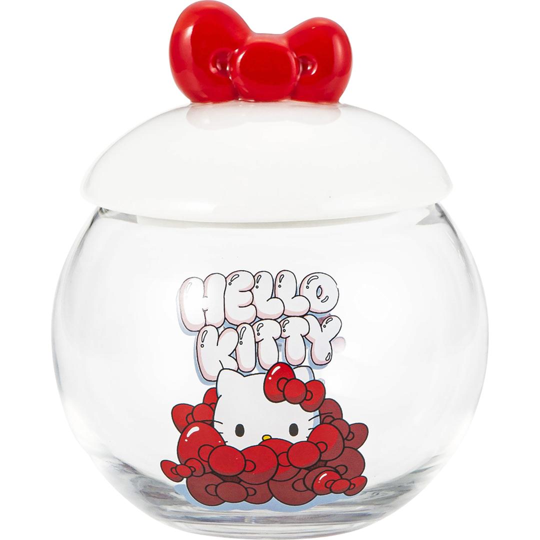 キャンディ ポット ガラス 通販 キャンディポット ガラスキャニスター キャニスター 小物入れ 保存容器 ガラス保存容器 ガラス容器 保存瓶 キャラクター おしゃれ かわいい ガラス製 食品保存容器 調味料ケース 調味料入れ キッチン用品 エッジ―ハローキティ ・