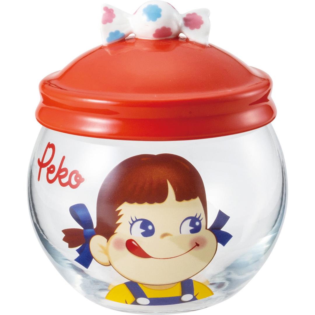 キャンディ ポット ガラス 通販 キャンディポット ガラスキャニスター キャニスター 小物入れ 保存容器 ガラス保存容器 ガラス容器 保存瓶 キャラクター おしゃれ かわいい ガラス製 食品保存容器 調味料ケース 調味料入れ キッチン用品 ペコちゃん ・