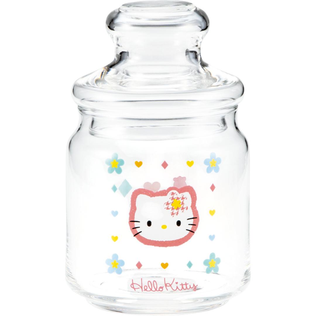 キャニスター ガラス おしゃれ 通販 ガラスキャニスター キャンディポット キャンディ ポット 小物入れ 保存容器 ガラス保存容器 ガラス容器 保存瓶 キャラクター かわいい 可愛い ガラス製 食品保存容器 調味料ケース 調味料入れ キッチン用品 カオハナハローキティ ・