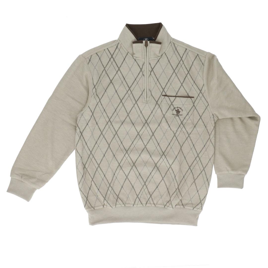サンタバーバラ トレーナー 6547 通販 プルオーバー メンズ ブランド SANTA BARBARA POLO & RACQUET CLUB 裏起毛 ハーフジップ ゴルフウェア ハイネック スタンドネック おしゃれ シニア ゴルフ 男性 紳士 トップス ダイヤBEIGE Mサイズ