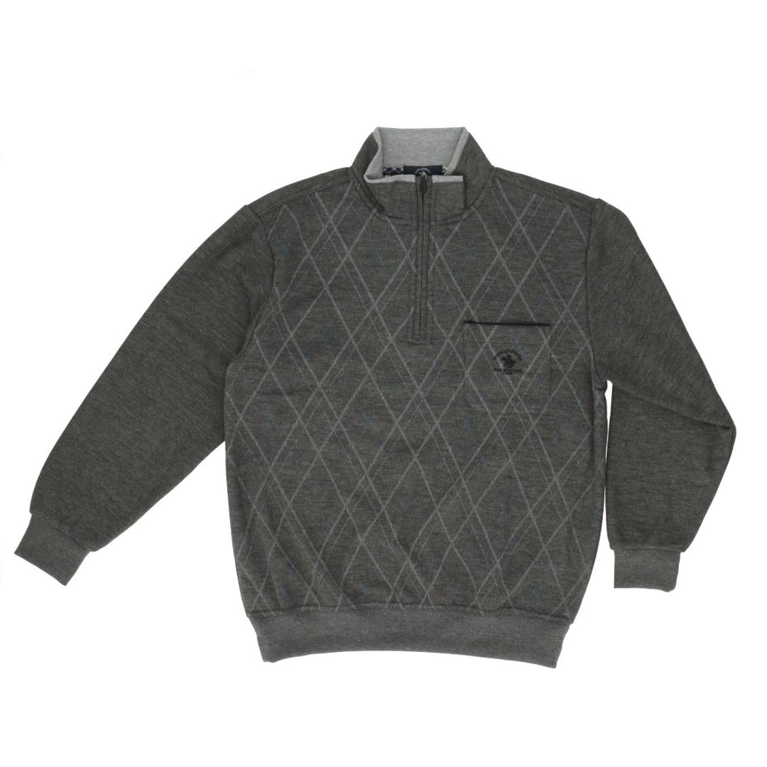 サンタバーバラ トレーナー 6547 通販 プルオーバー メンズ ブランド SANTA BARBARA POLO & RACQUET CLUB 裏起毛 ハーフジップ ゴルフウェア ハイネック スタンドネック おしゃれ シニア ゴルフ 男性 紳士 トップス ダイヤTOP/CHARCOAL Mサイズ