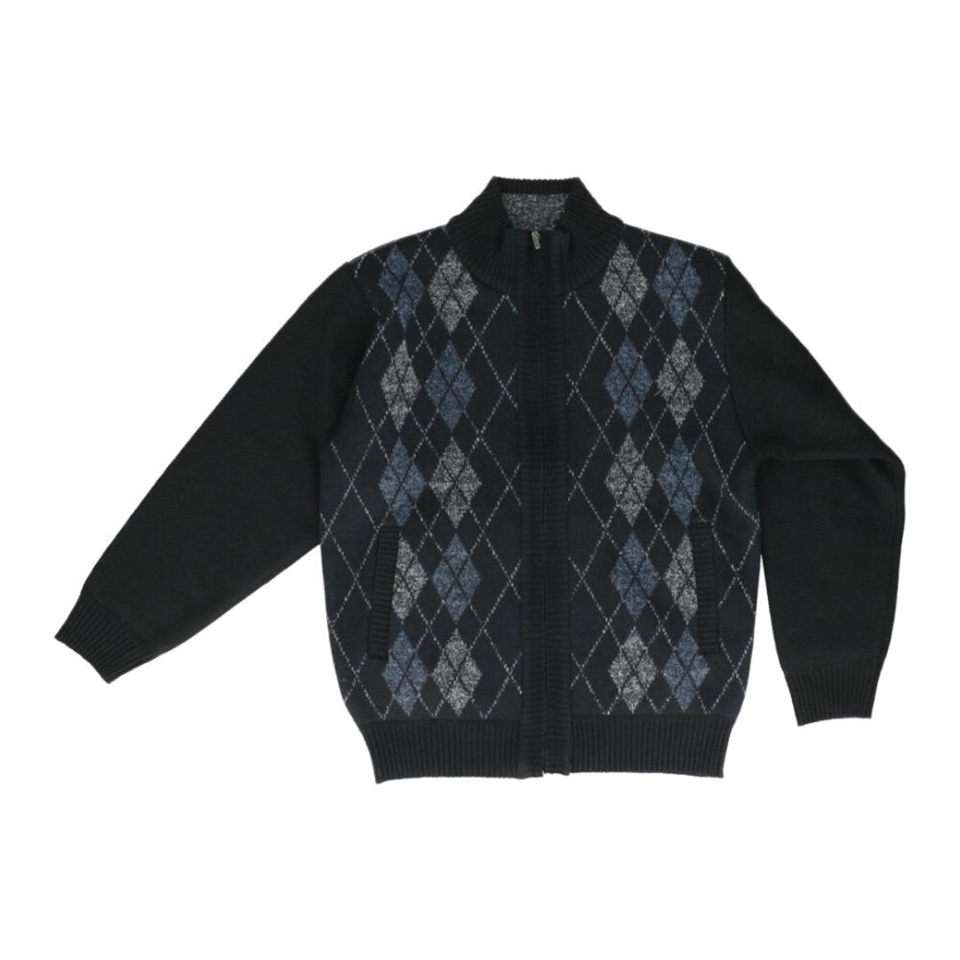 サンタバーバラ ジャケット 通販 ニットジャケット メンズ 上着 アウター ジャンパー ブルゾン ジップアップ SANTA BARBARA POLO & RACQUET CLUB ブランド ゴルフウェア シニア おしゃれ スポーツ 男性 紳士 父の日 アーガイルNAVY杢 Mサイズ