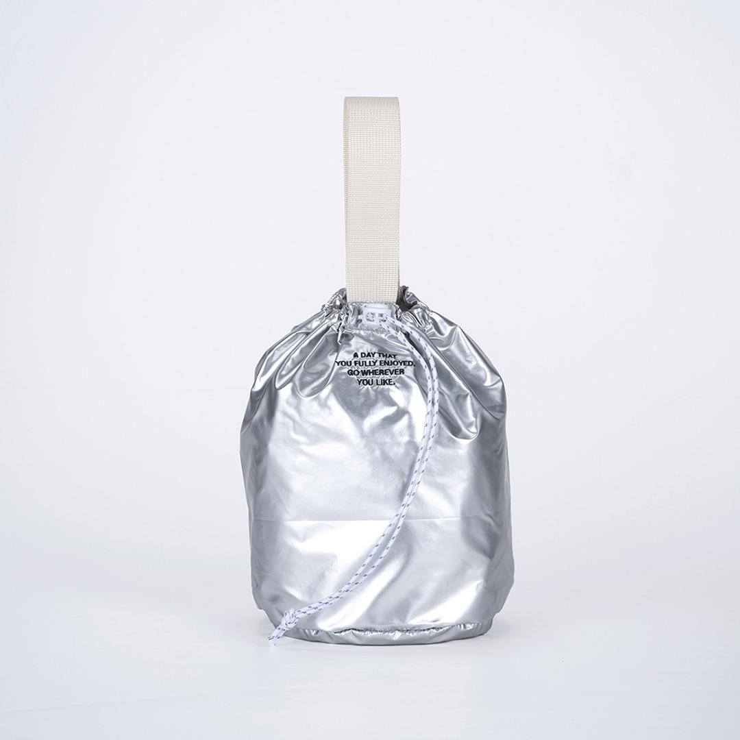 SOLEIL ソレイユ バッグ 10924 通販 巾着バッグ ドローストリングバッグ 巾着バック ハンドバッグ 巾着袋 ミニバッグ 巾着ポーチ 大人 小さめ レディース かわいい おしゃれ サブバッグ 旅行 ヘミングス レディースバッグ HEMING'S 09.SILVER ・