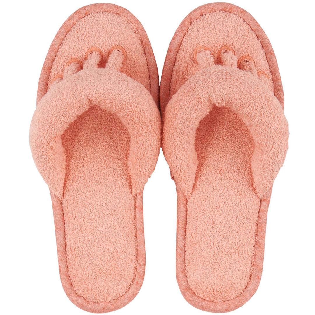 SDS スリッパ 5本指 通販 ルームサンダル 5本指スリッパ タオルスリッパ 室内スリッパ 室内履き 洗える 脱げにくい 歩きやすい タオル地 足指を広げる 鼻緒 トング ソフト 履き心地が良い 吸水性 素足 リラックス 快適 シンプル 無地 夏用 夏 コーラルピンク M(22.5-24cm)