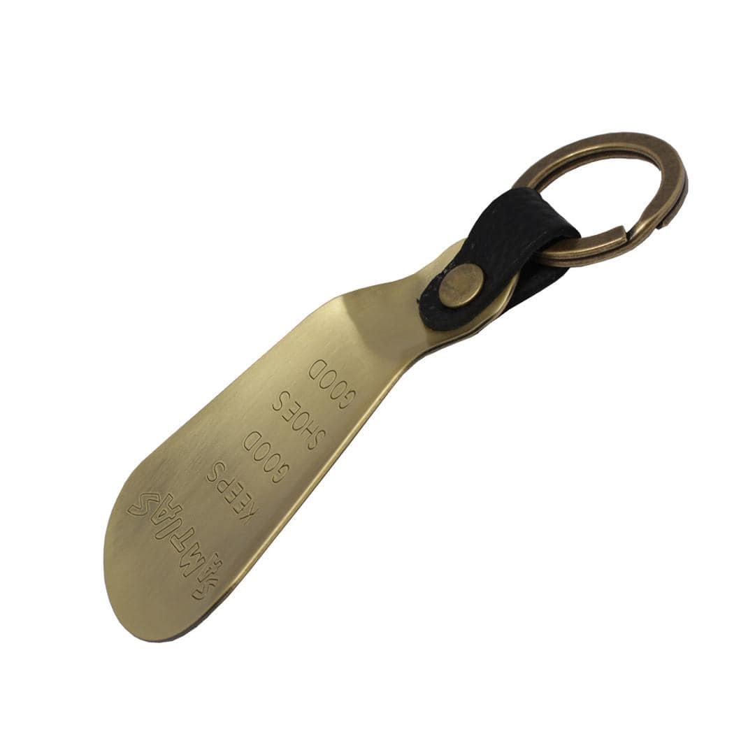 SAMTIAS ハンド シューホーン 通販 日本製 靴べら 携帯 金属 靴ベラ 携帯用 携帯用靴ベラ 携帯靴べら くつべら シューホン キーホルダー 贈り物 ギフト サムティアス 真鍮 真ちゅう レザー リング ポケットサイズ メンズ 男性 おしゃれ 靴小物 ブラック ・