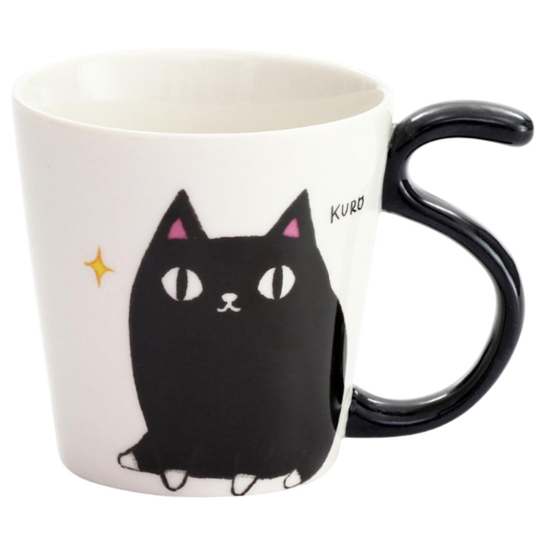 にゃん屋 猫3兄弟 マグカップ 通販 日本製 マグ カップ コップ 湯呑 湯呑み 湯飲み しっぽ 猫柄 ネコ柄 食器 可愛らしい キッチン雑貨 かわいい 可愛い キャラ キャット キュート お祝い 記念品 ギフト 贈り物 生活雑貨 猫3兄弟kuro ・