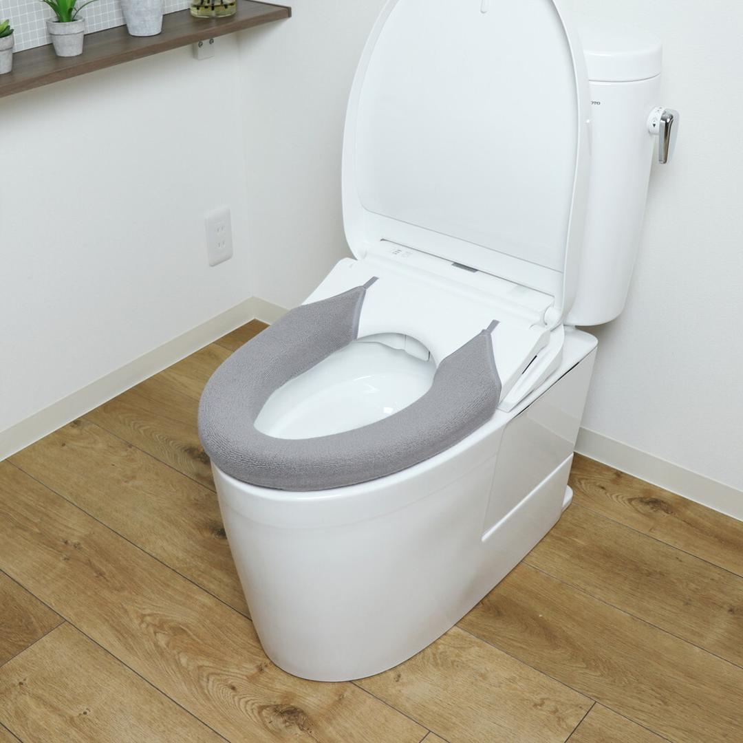 便座カバー 洗浄暖房型 通販 洗浄暖房型便座カバー 便座マット 洗える 洗濯機OK トイレカバー トイレ便座カバー 取り付け簡単 フィットしやすい おしゃれ お洒落 シンプル 無地 引越し 新居 新生活 冷え対策 トイレファブリック インテリア カキウチ GRY ・