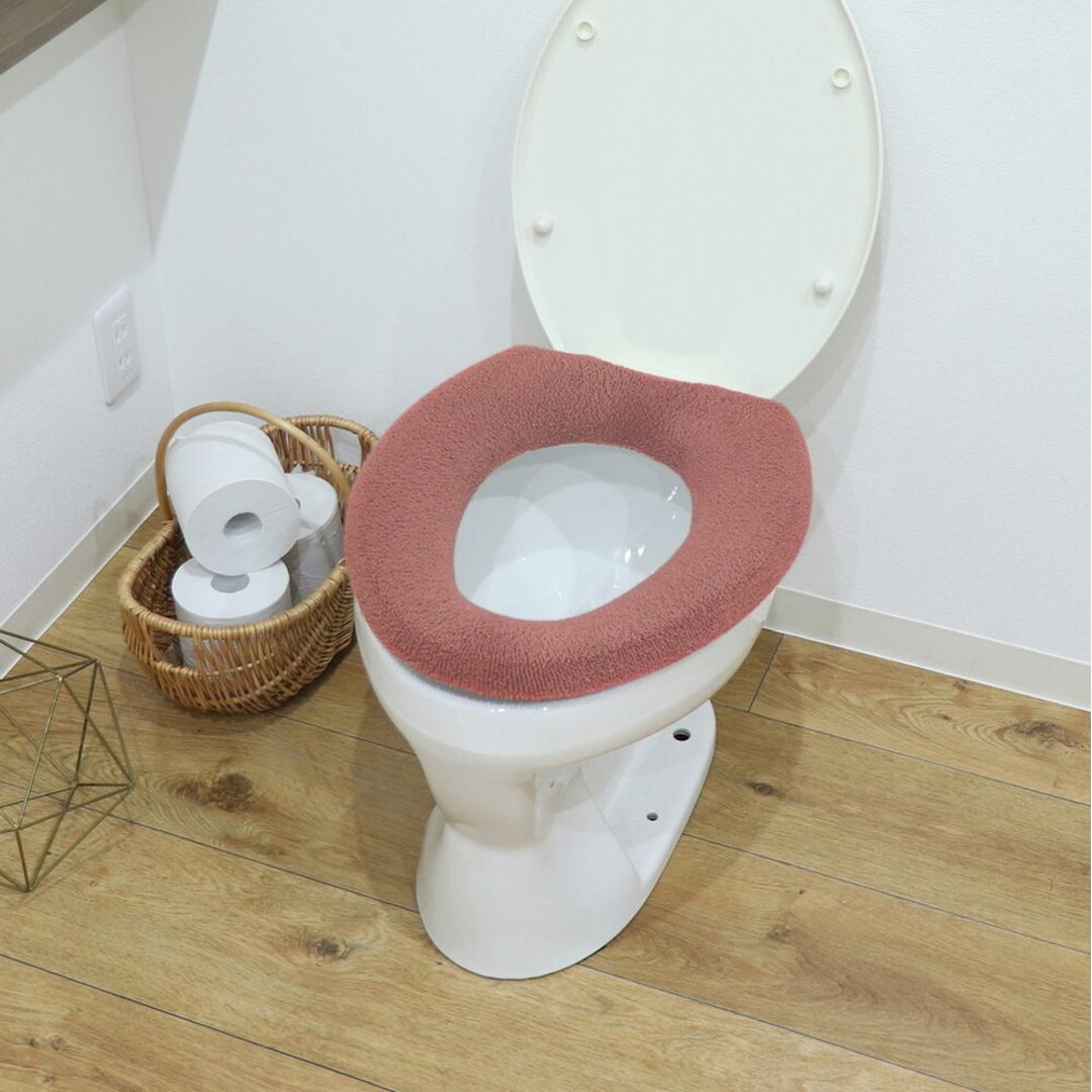 便座カバー o型 通販 O型便座カバー 洗える 洗濯機OK トイレ便座カバー 取り付け簡単 トイレカバー フィットしやすい シンプル 無地 おしゃれ お洒落 便座マット 冷え対策 トイレファブリック 引越し 新居 新生活 インテリア カキウチ EPI ・